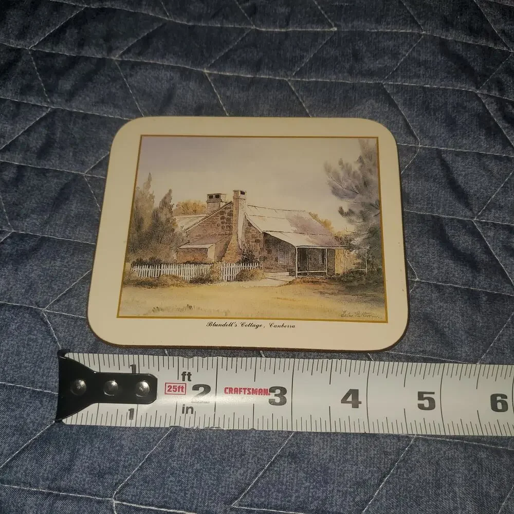 Vintage Jason Canberra Scenic Cork Back Coasters Set of 6 Boxed Australia